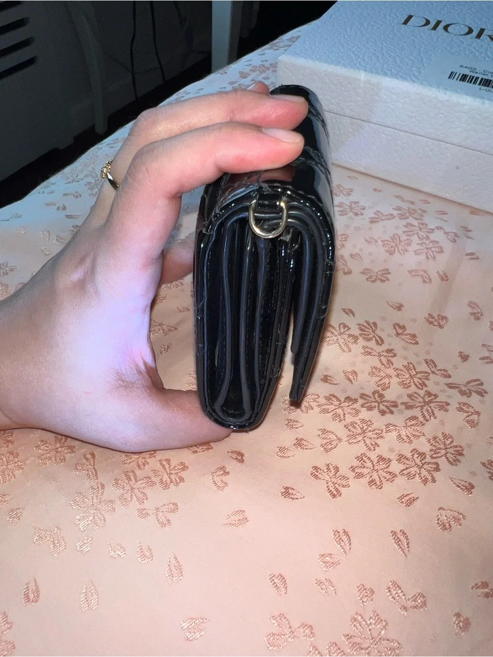 Lady Dior Cannage Lotus Wallet - AUTHENTIC